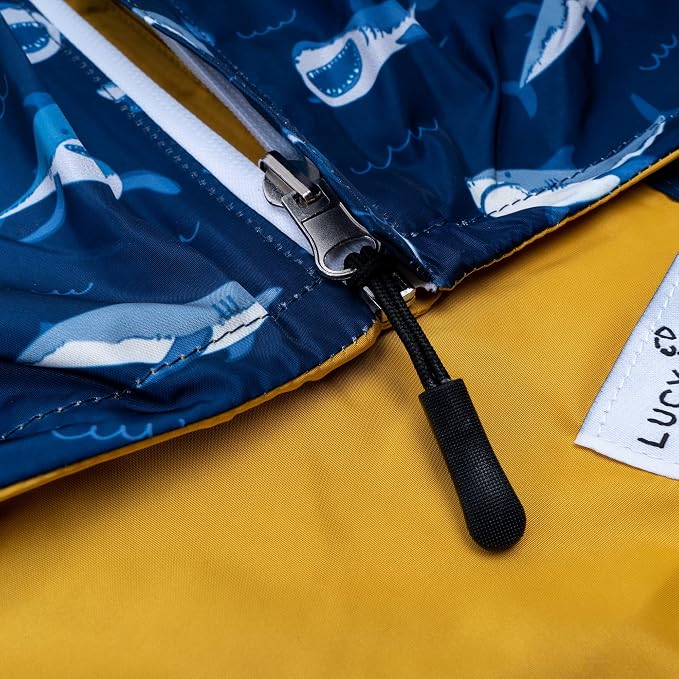 Lucy & Co. Reversible Raincoat for Dogs & Pets - Dog Raincoat - Fashionable and Comfy Water Resistant Adjustable Poncho for Canines. Multiple to fit All Types of Dog Breeds