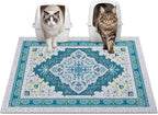 Glittme Cat Litter Mat with Non-Slip Bottom Litter Box Mat 33"X22" Litter Trapping Mat Easy to Clean Washable Cat Food Mat for Kitty,L