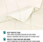 PetAmi Premium Cooling Dog Blanket | Lightweight Fluffy Pet Throw Blanket Bed Cover for Dogs, Cat, Puppies | Pet Blanket Furniture Protector Couch Sofa | Reversible Fuzzy Cozy | 40x60, Beige Latte