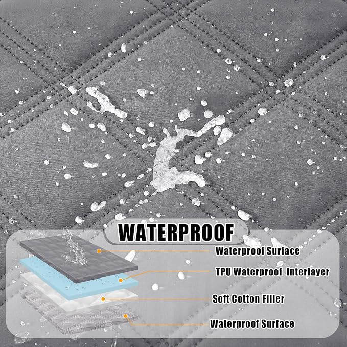 Smiry Waterproof Dog Bed Cover, Reversible Pet Blanket for Sofa Couch | Soft Washable Dog Blanket, Leakproof Couch Cover for Dogs Cats & Furniture Protection, 82x120, Grey/Light Grey