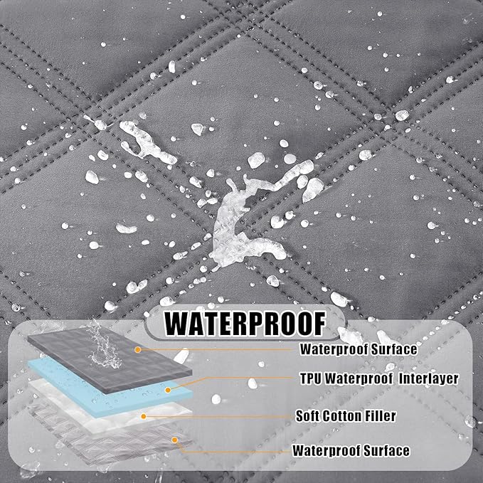 Smiry Waterproof Dog Bed Cover, Reversible Pet Blanket for Sofa Couch | Soft Washable Dog Blanket, Leakproof Couch Cover for Dogs Cats & Furniture Protection, 40x80, Grey/Light Grey