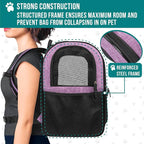 PetAmi Dog Backpack Carrier for Cats, 4-Way Entry Ventilated, 18lbs Max | Sherpa Bed Included, Foldable Load-In Top, Safety Reflective Strap, Breathable Mesh, Poop Bag Dispenser, Padded Back Support