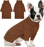 cyeollo Dog Sweater Long Sleeve Knitted Turtleneck Pullover Warm Clothes | Ultra Soft Warm Knit, Full Coverage, 4-Way Stretch for Easy Movement, Easy On & Off, Winter Daily Wear for Small Dogs