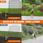 15 Panels No Dig Fence, 32 in(H) X 36 ft(L) Garden Decorative Fence Animal Barrier for Dogs, Rustproof Metal Garden Edging Border for Outdoor, Yard, Patio, Black