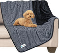 PetAmi Waterproof Dog Blanket, Leakproof Puppy Blanket, 40x60 Black Gray | For Medium Large Pets, Furniture Sofa Couch Cover Protector, Fleece Throw Indoor Cat Kitten, Reversible Washable Soft Plush