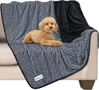 PetAmi Waterproof Dog Blanket, Leakproof Puppy Blanket, 40x60 Black Gray | For Medium Large Pets, Furniture Sofa Couch Cover Protector, Fleece Throw Indoor Cat Kitten, Reversible Washable Soft Plush