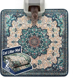 Hompet Cat Litter Mat 2 Pack, 54x54 Large Machine Washable Trapping Mats for Cats, Super Absorbent & Urine-Proof Cat Litter Box Mat for Floor, Waterproof & Non Slip Kitty Litter Rug