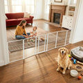 FXW Dog Gate, Extra Wide Adjustable for Openings Up to 165", 40" H | Flexible Space Control, Easy Walk-Through Access, 5 Panels + 1 Gate, For Medium & Large Dogs, Garage Use