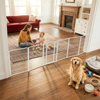 FXW Dog Gate, Extra Wide Adjustable for Openings Up to 165", 40" H | Flexible Space Control, Easy Walk-Through Access, 5 Panels + 1 Gate, For Medium & Large Dogs, Garage Use