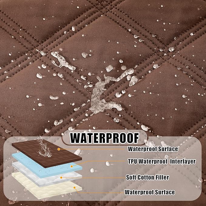 Smiry Waterproof Dog Bed Cover, Reversible Pet Blanket for Sofa Couch | Soft Washable Dog Blanket, Leakproof Couch Cover for Dogs Cats & Furniture Protection, 52x82, Brown/Beige