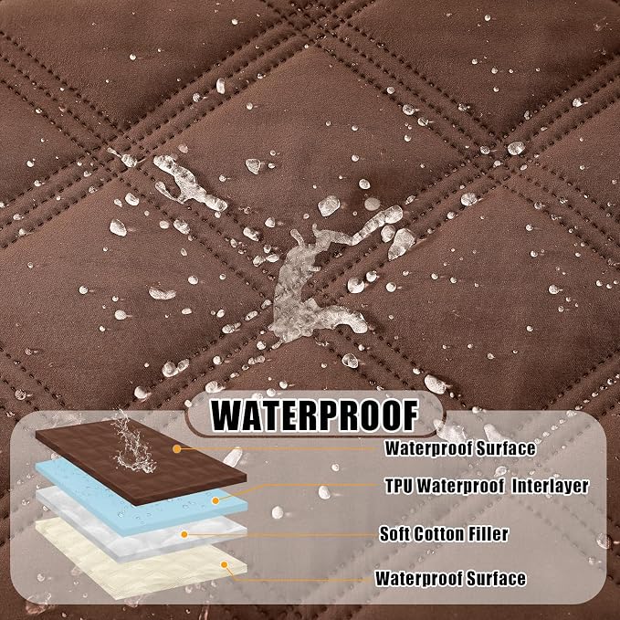 Smiry Waterproof Dog Bed Cover, Reversible Pet Blanket for Sofa Couch | Soft Washable Dog Blanket, Leakproof Couch Cover for Dogs Cats & Furniture Protection, 40x70, Brown/Beige