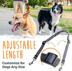 Mighty Paw Double Dog Leash - Double Leash for Two Dogs No Tangle Design. Split Lead for 2 Pets. Adjustable to Fit All Sized Breeds. Reflective Dual Pet Lead for People with 2 Pups