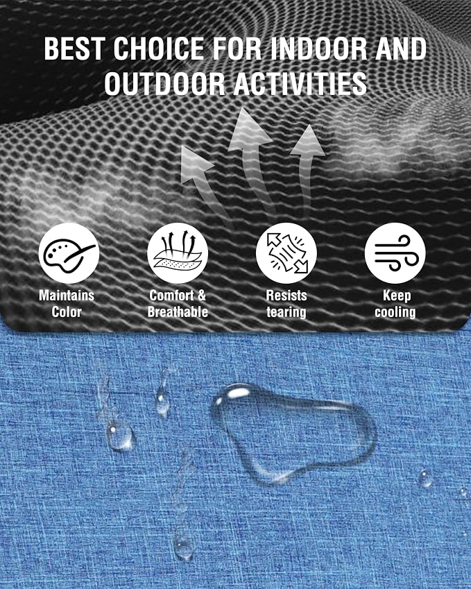 Elevated Dog Bed with Heavy-Duty Steel Frame, Breathable Mesh Cooling Surface, Easy to Clean, Portable Raised Dog Cot for Indoor & Outdoor Use,32x24x8 Inches Blue Dog Bed,Size S.