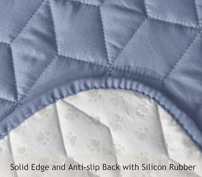 Ameritex Couch Sofa Slipcover 100% Waterproof Nonslip Quilted Furniture Protector Slipcover for Dogs, Children, Pets Sofa Slipcover Machine Washable (Stone Blue, 68'')