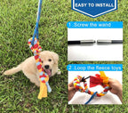 Interactive Flirt Pole Toy for Dogs Chase,Outdoor Exercise,Agility Training | Durable Teaser Wand with Pet Fleece Rope Tether Lure,for Small Medium Large Breeds High Energy Dogs Herding and Tug of war