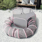 X-ZONE PET Portable Catio Playground, Outdoor Cat Enclosure, Enclosed Tent Playpen Tunnel for Indoor Cats & Small Animals, with Bag Storage 45 Inch Pink
