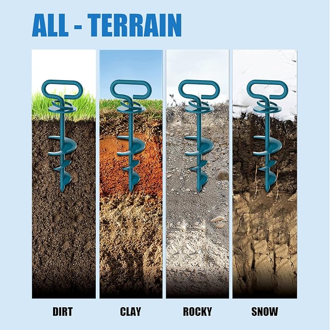 Eurmax USA Heavy Duty Dog Tie Out Stake, No-Tangle In Ground Anchor Runner for Large Dogs up to 210 Lbs - Perfect for Yard, Beach and Camping(Navy Blue)