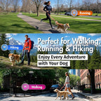 Hands Free Dog Leash with Waist Belt Lifetime Replacement, Dual Handle Bungee Leash for Running, Jogging, Hiking and Walking, for Medium and Large Dogs 5118