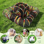 CypherX Outdoor Rainbow Cat Enclosure, 5 in 1 Portable Cat Tents for Outside Cage Free Outside Pet Enclosure Cat Tunnel Outdoor Playground for Indoor Cats and Small Animals