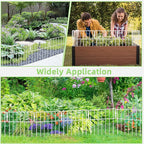 Thrivinest 10 Pack Animal Barrier Fence, No Dig Fence Decorative Fences, 17in(H) x10ft(L) Rustproof Metal Small Garden Fence Border for Dogs Rabbits, Bottom Blocker for Outdoor Yard Patio, White