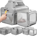Top and Side Expandable Pet Carrier with Treat & Pet Window,18x11x11 Inch Delta American United Airline Approved,Soft-Sided Dog Carrier for Small Dogs and Cats,Travel Cat Carrier with Locking Zippers