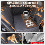 Hard Bottom Waterproof Dog Seat Cover Hammock for Full Size Truck | 900D Oxford bite-proof & waterproof. 35D sponge pad protects dog joints. Extra-wide hard bottom supports 600lbs. Mesh window