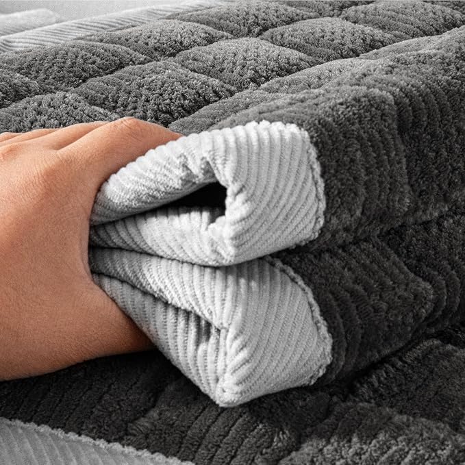 Couch Cover for Dogs Washable,Non-Slip Fuzzy Sofa Covers for Pets | Thick Soft Furniture Protector Fits Loveseat & Sectional,Against Fur&Dirt(Dark Gray, 1pc/27.6"x70.9"/Seat Cover)