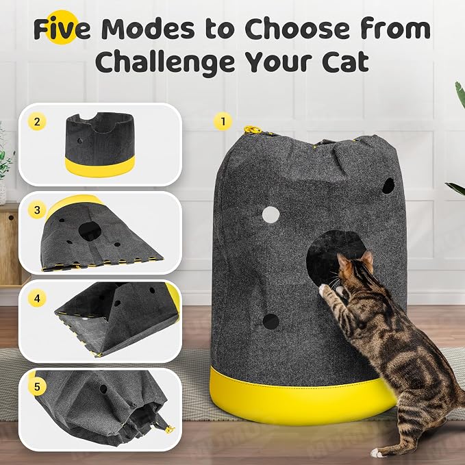 Cat Play Bag Collapsible Cat Activity Center Mat Play Rug | Cats Activity Adventure Carpet Cats Tunnel Bags Drill Sleeping Bag Crinkle Bags for Indoor
