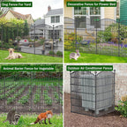 10 Panel No Dig Decorative Garden Fence with Gate 40"H x 23.6'L Dog Barrier