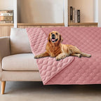 gogobunny 3X Stronger Waterproof Pet Blanket, Scratch Proof Furniture Protector for Dogs Cats, Reversible Cover 82x102 Inch, Dark Pink/Light Pink