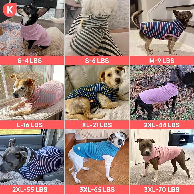 KYEESE 2Pack Dog Sweater Soft Lightweight Dogs Clothes Warm Pets Fleece Sweater Stretchy Pet Coat Turtleneck Dog Outfit for Small Dogs Boy Girl Comfy Sleeveless Doggie Sweatshirt Red,L