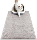 Pieviev Soft Chenille Cat Litter Box Mat, Ultra Absorbent, 28'' x 22'' | Long Plush Chenille Traps Cat Deeply, Waterproof Tpr Anti-Slip Backing, Absorbs Moisture, Machine Washable Cat Mat