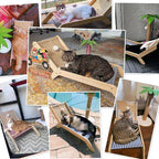 PETKARAY Beach Chair Cat Hammock, Elevated Cat Beds for Indoor Cats, Original Cozy Lounger with Sisal Scratcher and Toy Ball