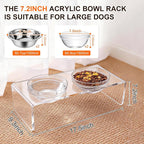 Clear Acrylic Elevated Dog Cat Bowls with Stainless Steel Bowls | Acrylic Elevated Dog Cat Bowls,Equipped with 2 Detachable Transparent Bowls and 2 Stainless Steel Bowls
