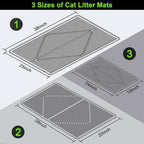 Mofason Silicone Cat Litter Mat XXL, Black Extra Large Litter Matt for Cat | Waterproof 38"x25" kitty litter box mat for floor; extra large pet trapping rug pad mat, cat litter catcher easy clean indoor