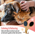 The Buddy System - Combo Bristle Pet Brush, 2-in-1 Brush | Dog & Cat grooming brush with 2 sides for dual capabilities.Durable rubber to losen hair and boar bristle to increase shine.