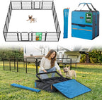 FXW Rollick Unleashed Dog Playpen for Indoor, Yard, RV Camping, 24 inch 16 Panels Dog Pen with Playpen Storage Bag (2 Packs) for Small and Puppy Dogs, Black│Patented