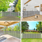 200" Extra Long Baby Gate Retractable Dog Gate for Outdoor/Indoor | 16ft Retractable Baby Gate Extra Wide Garage Gate, 48" Extra Tall Dog Gate Outdoor Retractable Driveway Fence Barrier, Gray