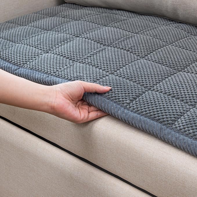 Pet Couch Covers,Couch Cover for Dogs Washable,Anti Slip Dog Sofa Covers Couch Protector Sofa Mat,Seat Cover,Dog Mat,Pet Pad for Furniture 1 Piece (Gray, 21''x55''/Rectangular)