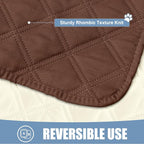 Smiry Waterproof Reversible Pet Couch Covers for Dogs | Pet Friendly, Soft Fabric, Washable Sofa Furniture Protector for Dogs Cat Kids, Checkered (40"x70", Brown/Beige)