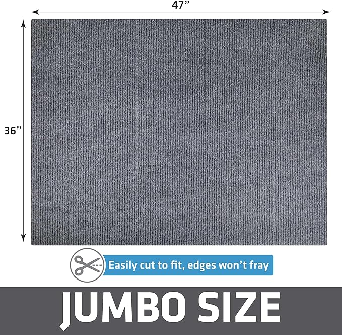 Drymate Cat Litter Box Mat, Litter Trapping Mat, Grey, 36x47 Jumbo XXL | Waterproof, Urine-Proof, Absorbent, Machine Washable, Soft on Paws, Contains Mess, Protects Floors, Kitten Supplies, USA Made