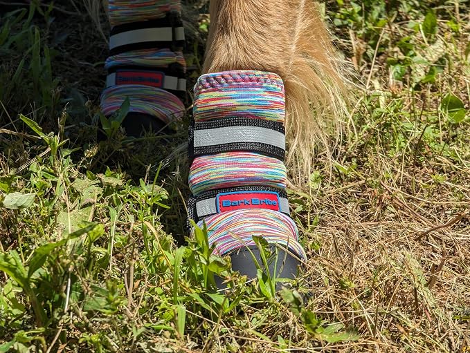 All Weather Neoprene Paw Protector Dog Boots with Reflective Straps in 5 Sizes! (Multicolor Small)