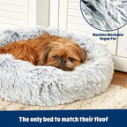 Barkbox Dog Bed, 2-in-1 Memory Foam Donut Cuddler Dog and Cat Bed, Calming Orthopedic Joint Relief Fur Crate Lounger for Pets, Machine Washable + Removable Cover, Waterproof Lining, Includes Toy | Calming Orthopedic Joint Relief Furry Crate Lounger for...