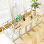 FXW AuraSpace Clear Acrylic Indoor Dog Playpen, 30" H, 16 Panels, White | Open View, Modern Home Fit, No Climbing Bars, Tool-Free Setup, For Small & Medium Dogs