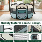 Love's cabin Dog Playpen with Washable Pee Pad, Puppy Pet Cat Playpen Small Dogs Tent Crate Indoor/Outdoor, Portable Pop Up Kennel with Carrying Case for Cats/Rabbits(Moss Green,Small with pad)