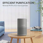 FULMINARE Air Purifiers for Bedroom H13 True HEPA Air Filter (Gray) | Remove Pet Hair, Smoke, Odors，Quiet Air Cleaner With Night Light, Portable Small Air Purifier for Home, Office, Living Room