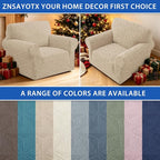 ZNSAYOTX Stretch Chair Cover, 1 Piece Couch Covers for 1 Seat Sofa, Jacquard Armchair Slipcovers with Elastic Bottom Thickened Furniture Protector for Dog Cat Pet (Small, Khaki)
