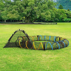 Cat Play Tunnel-for Indoor and Outdoor, Cat Play House, Cat Enclosures Easy to Connect with Two Zipper Doors,Product Size 67'' x 18'',2pcs /Set,Orange and Blue 2 Packs