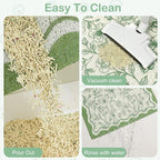 Glittme Cat Litter Mat, 24"x15" Non-Slip Washable Trapping Mat for Cats | Litter Trapping Mat With Thick PVC Coil To Catch Scatter, Soft On Paws And Waterproof Bottom To Protect Floors