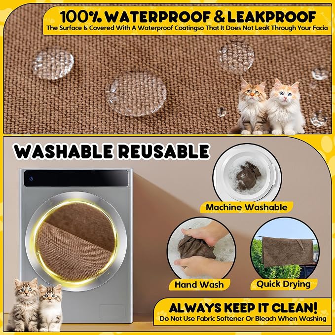 Loiion Cat Scratch Proof Furniture Protector Waterproof Sofa Cover 150"x71" | Pet-Friendly Couch Protector, Anti-Scratch & Anti-Slip Sofa Cover For Cats Dogs Kids, Machine Washable
